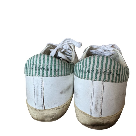 Golden Goose Superstar Plaid White and Green Sneakers Women Size US 7 / 37 EU - Picture 6 of 8
